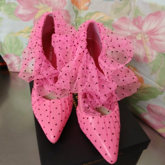 Azalea Wang AKIRA-Discreet Pink- Polka Dot Tulle Skirt - Picture 4 of 16